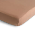 Mushie Stretchy Organic Cotton Crib Sheet Soft Breathable Pre - Washed with Elastic Edges - 