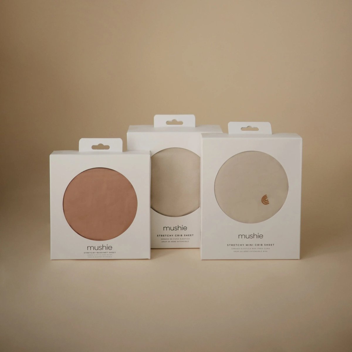 Mushie Stretchy Organic Cotton Crib Sheet Soft Breathable Pre - Washed with Elastic Edges - 