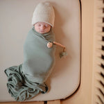 Mushie Stretchy Organic Cotton Crib Sheet Soft Breathable Pre - Washed with Elastic Edges - 