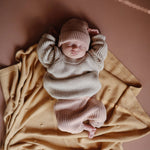 Mushie Stretchy Organic Cotton Crib Sheet Soft Breathable Pre - Washed with Elastic Edges - 