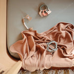 Mushie Stretchy Organic Cotton Crib Sheet Soft Breathable Pre - Washed with Elastic Edges - 