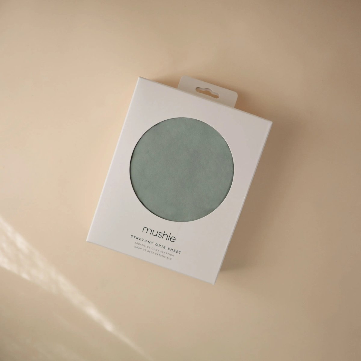 Mushie Stretchy Organic Cotton Crib Sheet Soft Breathable Pre - Washed with Elastic Edges - 