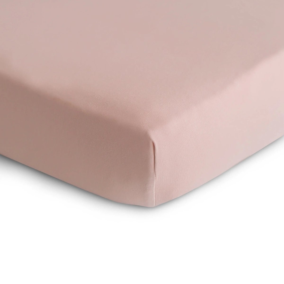 Mushie Stretchy Organic Cotton Crib Sheet Soft Breathable Pre - Washed with Elastic Edges - 