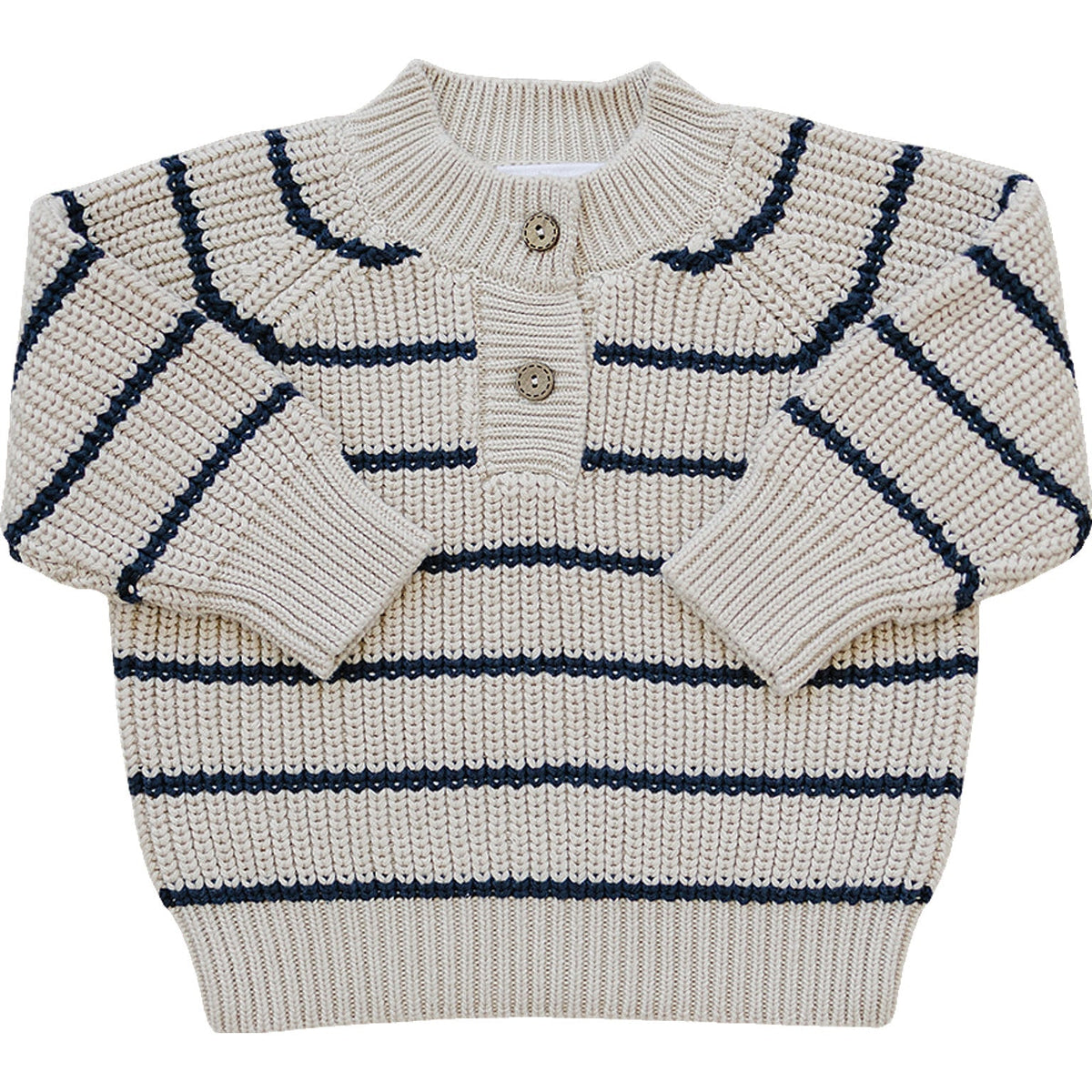Stripe Button Knit Sweater - Sleeve, Textile, Baby & Toddler Clothing, Woolen, Wool | Everetts Place