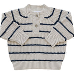 Stripe Button Knit Sweater - Sleeve, Textile, Baby & Toddler Clothing, Woolen, Wool | Everetts Place
