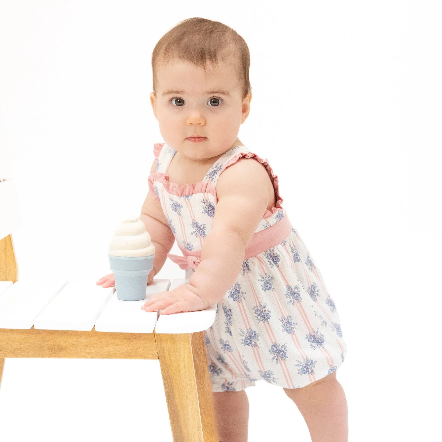 Angel Dear Stripe Dot Roses - Bow Playsuit - 