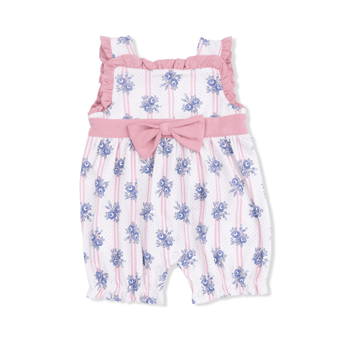 Angel Dear Stripe Dot Roses - Bow Playsuit - 