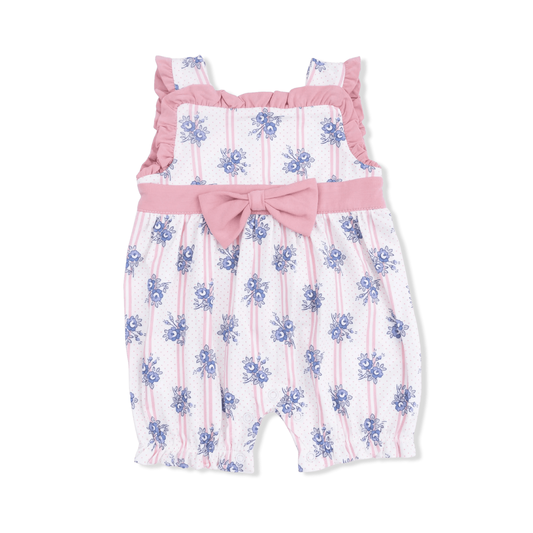 Angel Dear Stripe Dot Roses - Bow Playsuit - 