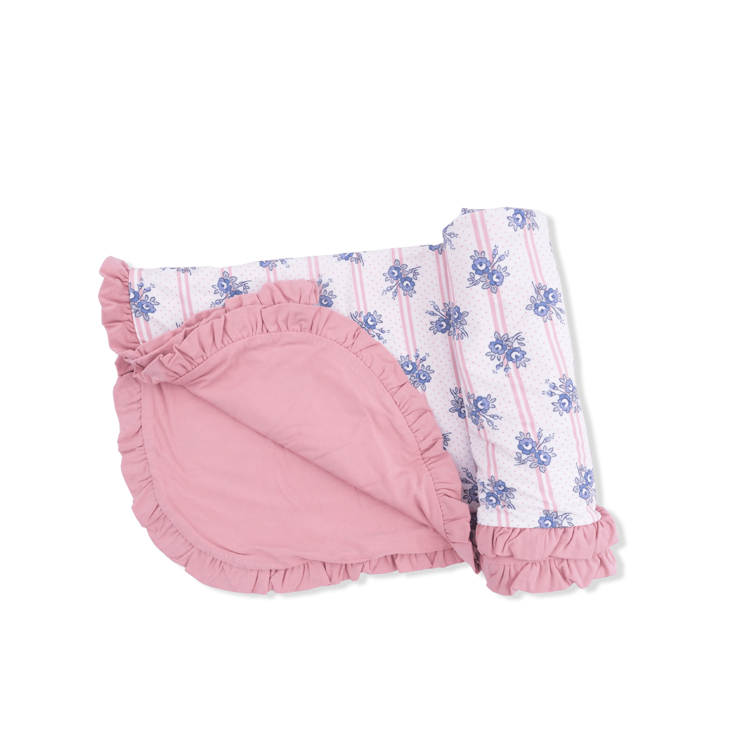Stripe Dot Roses - Ruffle Blanket - Pink, Textile, Baby & Toddler Clothing, Linens, Ruffle | Everetts Place