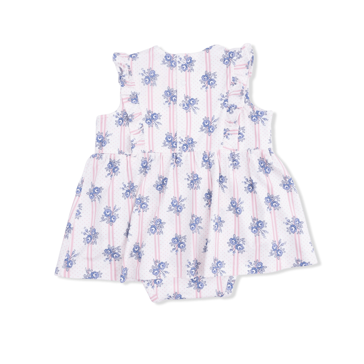 Angel Dear Stripe Dot Roses - Ruffle Bodysuit Dress - 