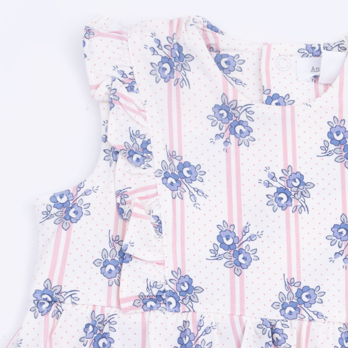 Angel Dear Stripe Dot Roses - Ruffle Bodysuit DressEveretts Place