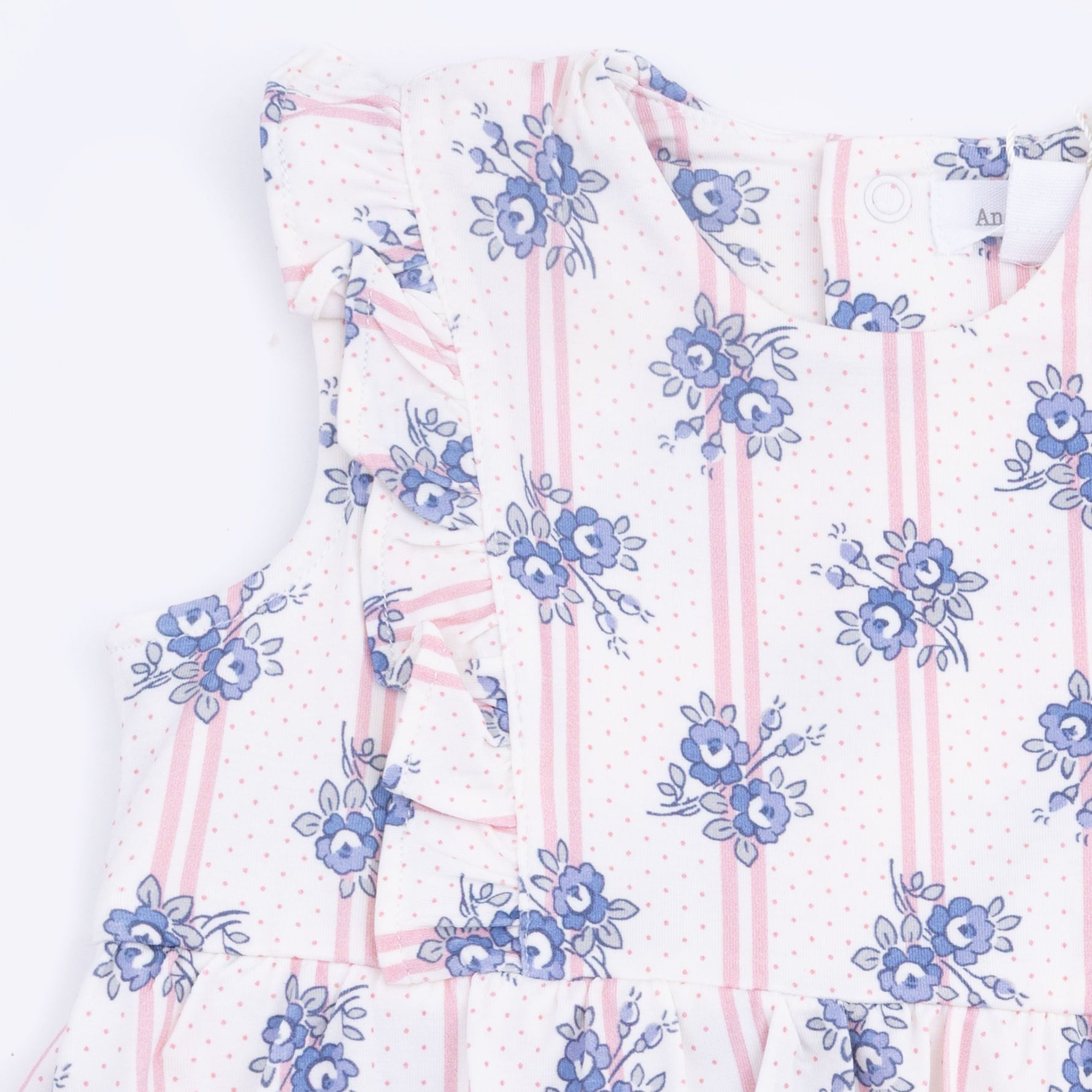 Angel Dear Stripe Dot Roses - Ruffle Bodysuit DressEveretts Place