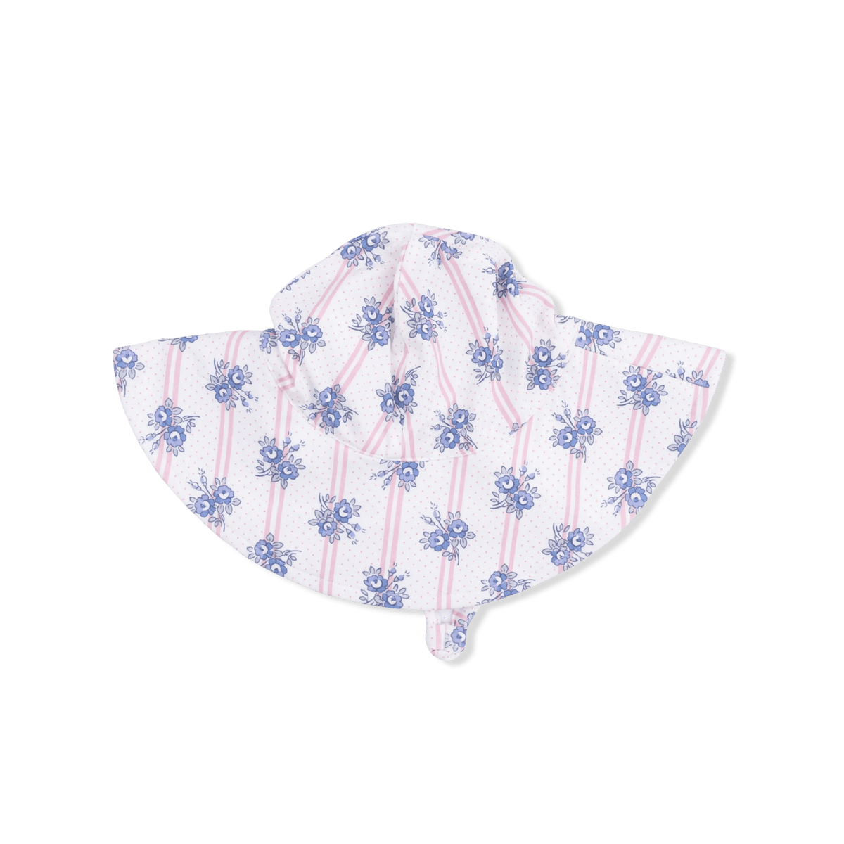 Stripe Dot Roses - Wide Brim Sun Hat - White, Pink, Pattern, Motif, Hat | Everetts Place