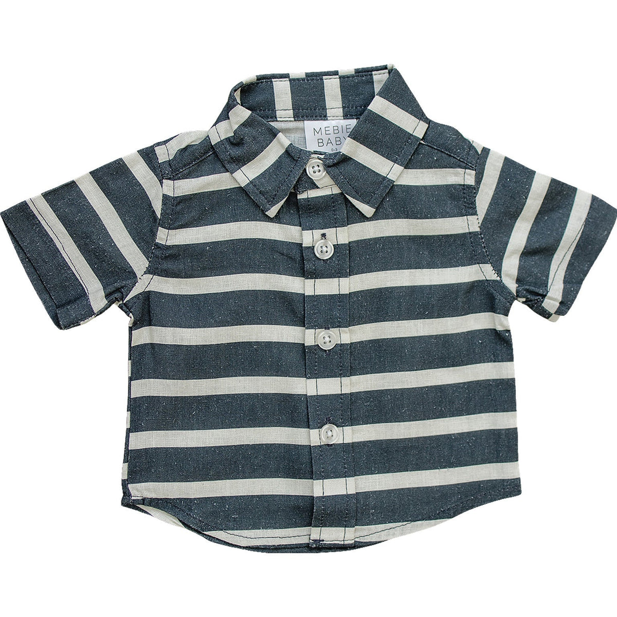 Stripe Linen Button Up Shirt - Sleeve, Collar, Button, Textile, Baby & Toddler Clothing | Everetts Place