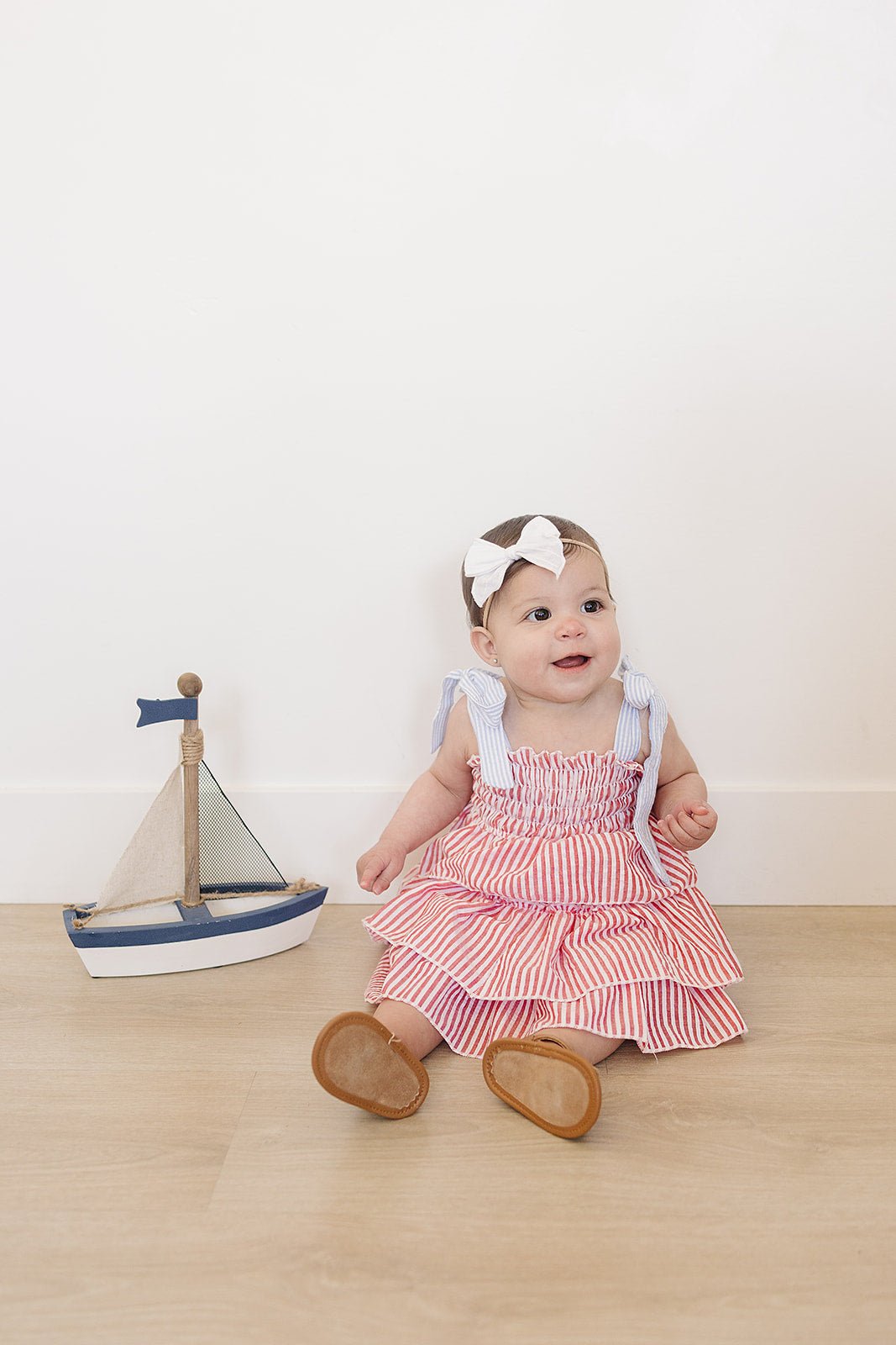 Mebie Baby Stripe Ruffle Dress - 