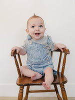 Mebie Baby Stripe Short Overalls - 