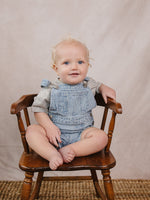 Mebie Baby Stripe Short Overalls - 