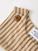 Rylee Faith Designs Stripe Smocked Church Christ Bishop Christening Toddler Boys Romper - Everetts Place Boutique - 