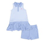 Angel Dear Striped Golf - Polo Tennis Dress with Cartwheel Short - 