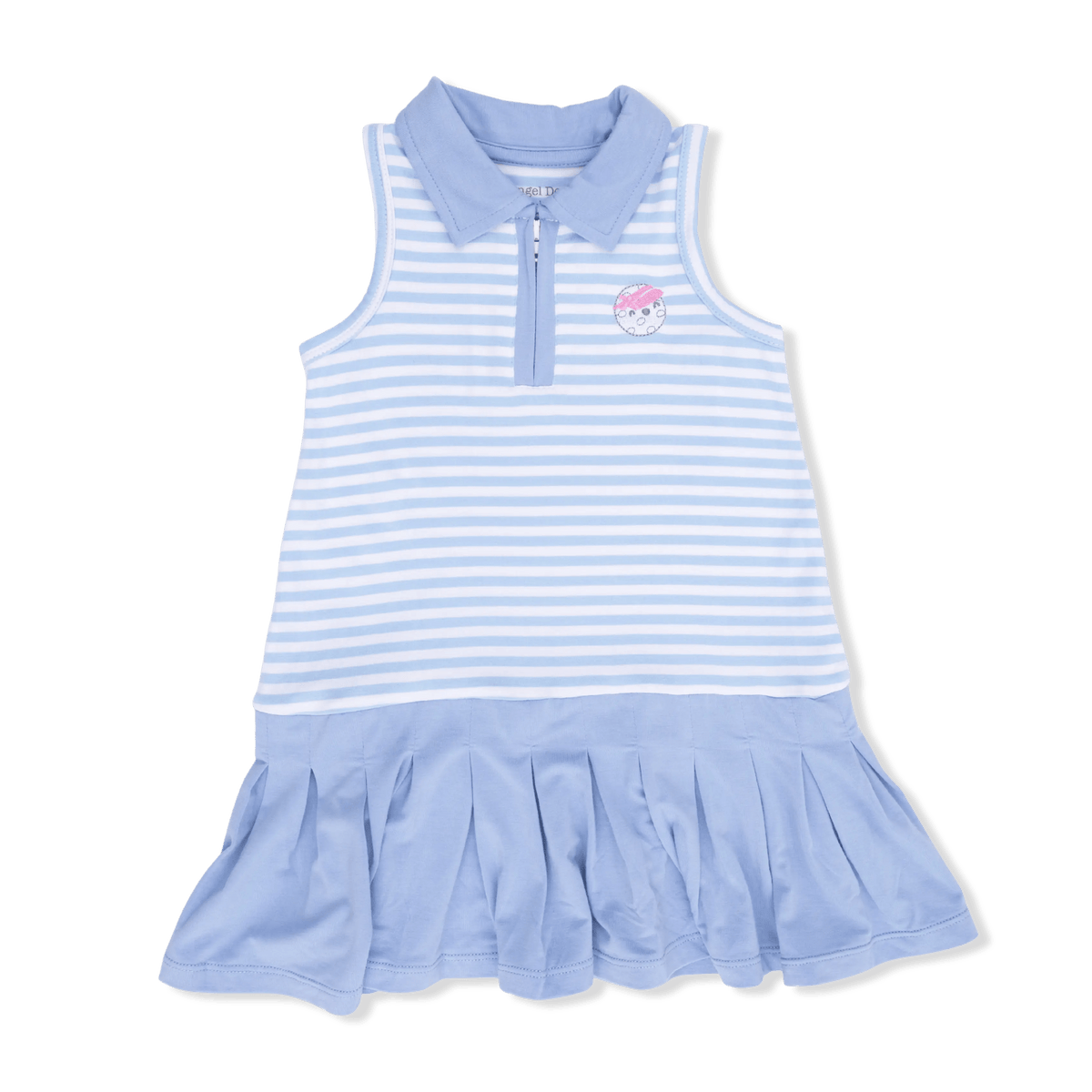 Angel Dear Striped Golf - Polo Tennis Dress with Cartwheel Short - 
