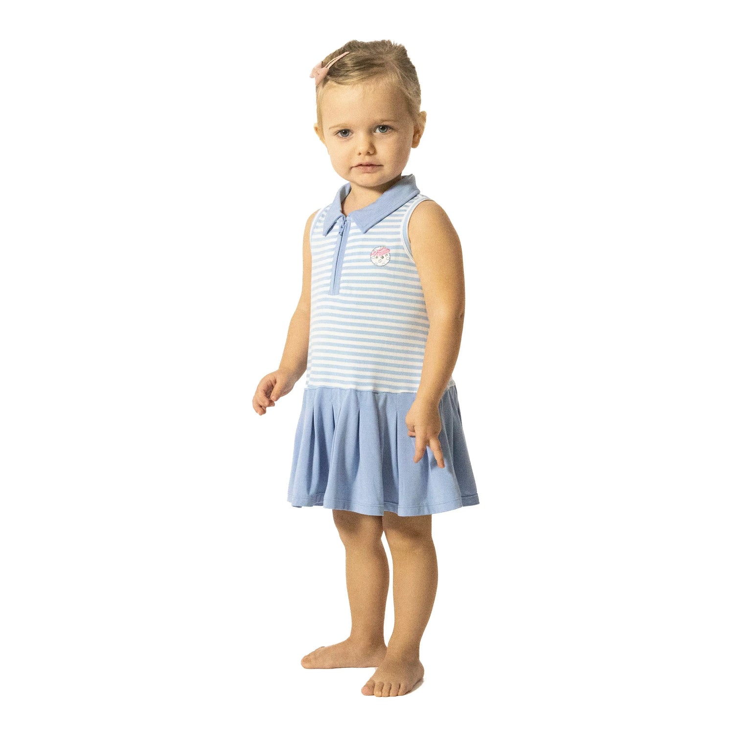 Angel Dear Striped Golf - Polo Tennis Dress with Cartwheel Short - 