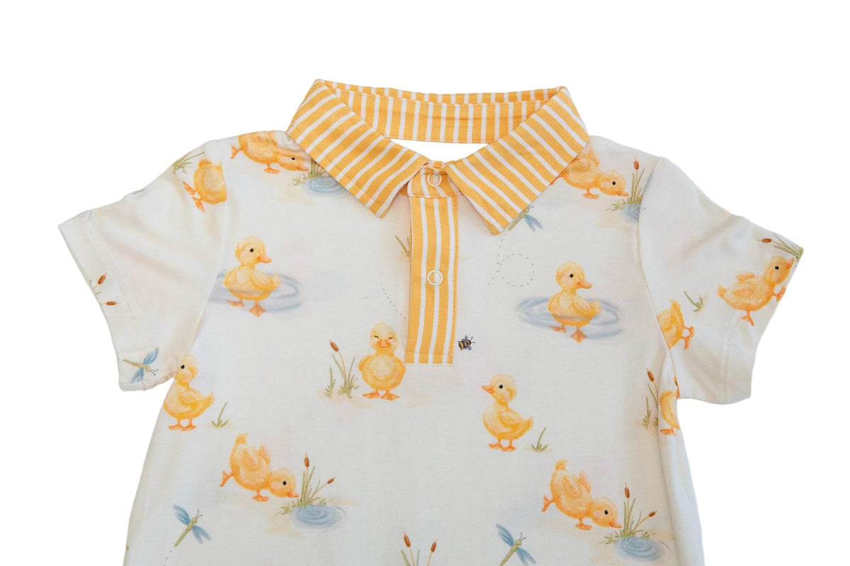 Baby Boys Striped Collar Bamboo Onesie | My First Waddle by Rayn’s Tiny Stitches