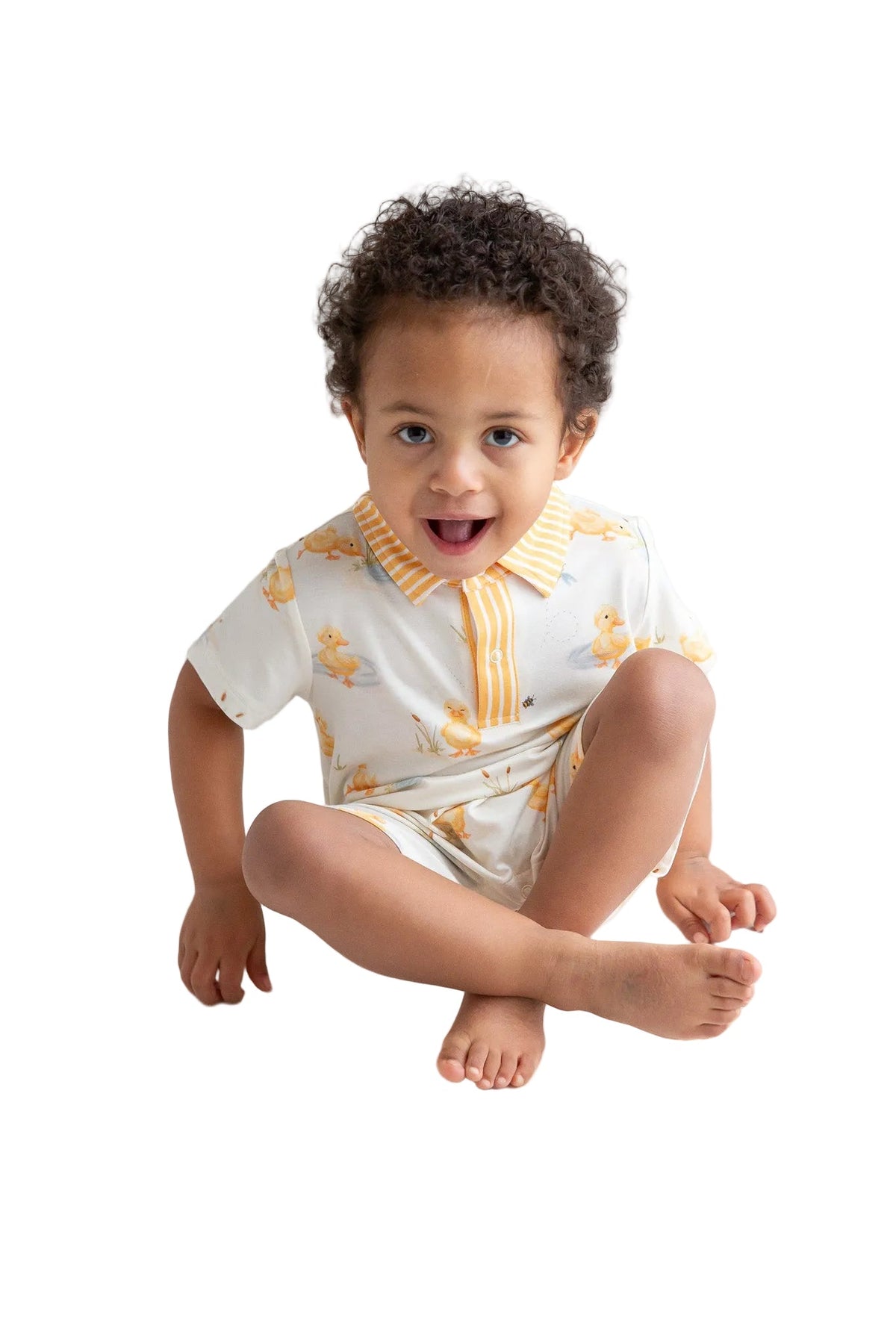 Baby Boys Striped Collar Bamboo Onesie | My First Waddle by Rayn’s Tiny Stitches