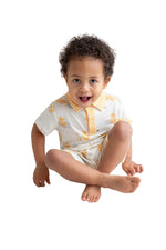 Baby Boys Striped Collar Bamboo Onesie | My First Waddle by Rayn’s Tiny Stitches