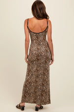 PinkBlush Stylish Brown Animal Print Maxi Dress for Fashionable Women - 