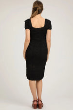 PinkBlush Stylish Crochet Maternity Dress with Square Neck for Modern Moms - 