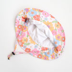 Honey Lemonade Stylish Kids Sun Hat with Retro Floral Design for Summer Adventures - 