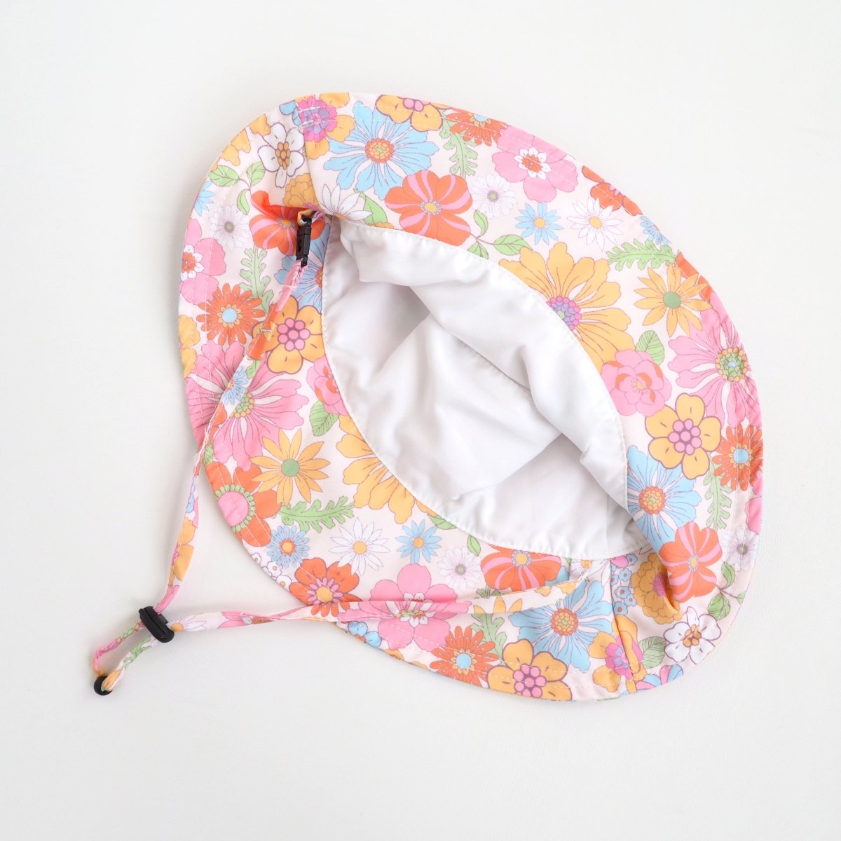 Honey Lemonade Stylish Kids Sun Hat with Retro Floral Design for Summer Adventures - 
