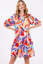 PinkBlush Stylish Maternity Dress with Multi Color Ruffle Design for Expecting Mothers - 