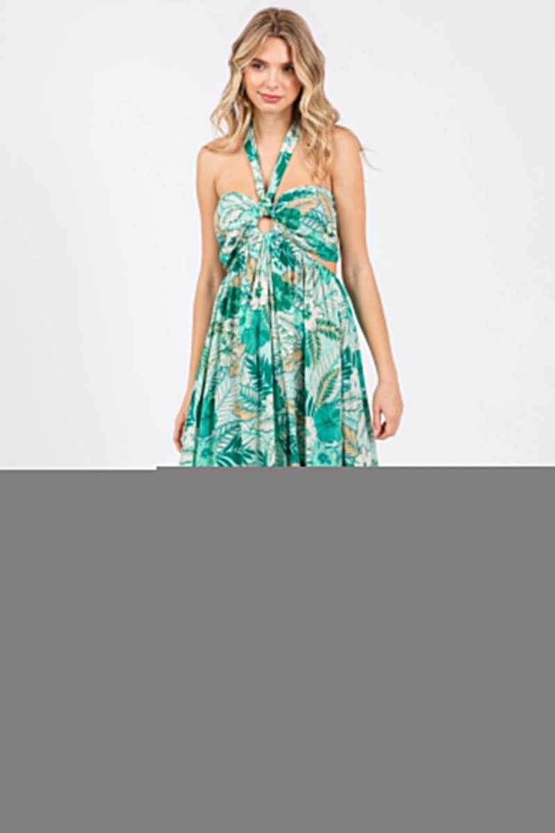 PinkBlush Stylish Maternity Maxi Dress with Tropical Print for Expecting Mothers - 