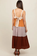 PinkBlush Stylish Maternity Midi Dress with Back Bow for Modern Expecting Mothers - 