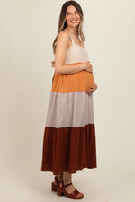 PinkBlush Stylish Maternity Midi Dress with Back Bow for Modern Expecting Mothers - 