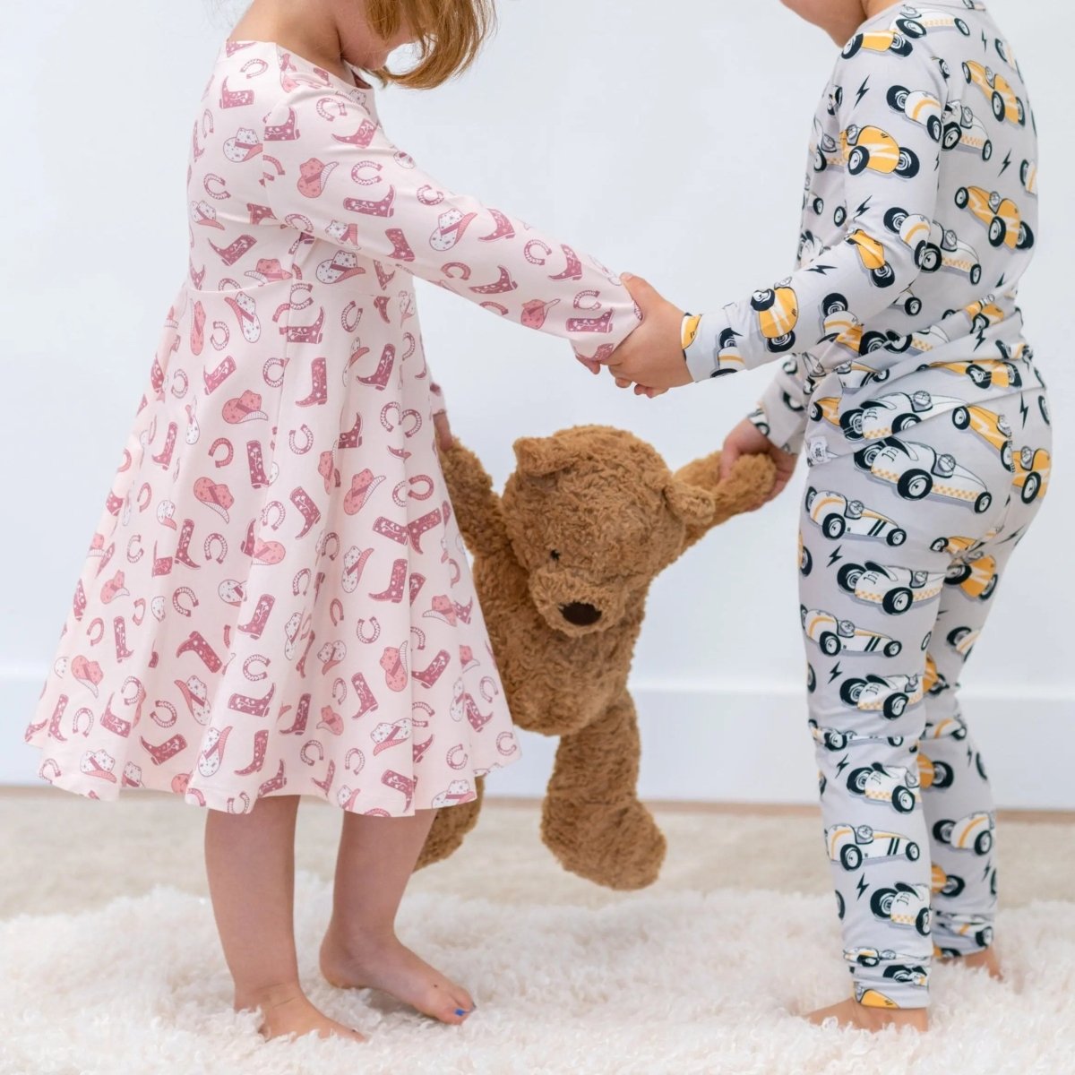 Pink Western Boots Cap Sleeve Swirl Dress - Sleeve, Nightwear, Child, Pink, Baby & Toddler Clothing | Everetts Place