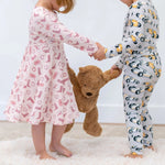 Sweet Bamboo Stylish Pink Swirl Dress with Cap Sleeves for Everyday Wear - 