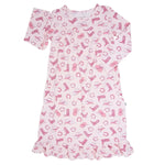 Sweet Bamboo Stylish Pink Western Dress with Ruffles for Active Little Girls - 