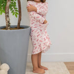 Sweet Bamboo Stylish Pink Western Dress with Ruffles for Active Little Girls - 