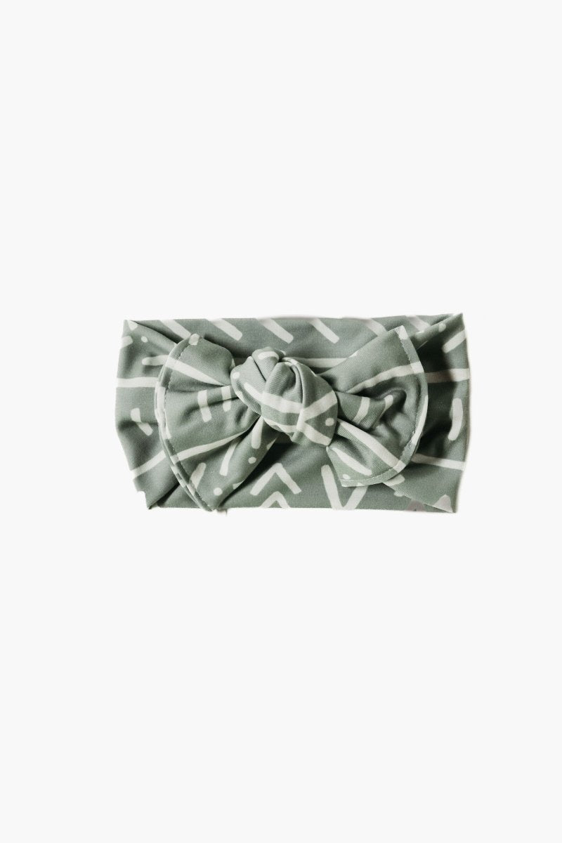 Succulent Bow Headwrap Jersey Knit Soft Stretch For Girls - Everetts Place Boutique - 
