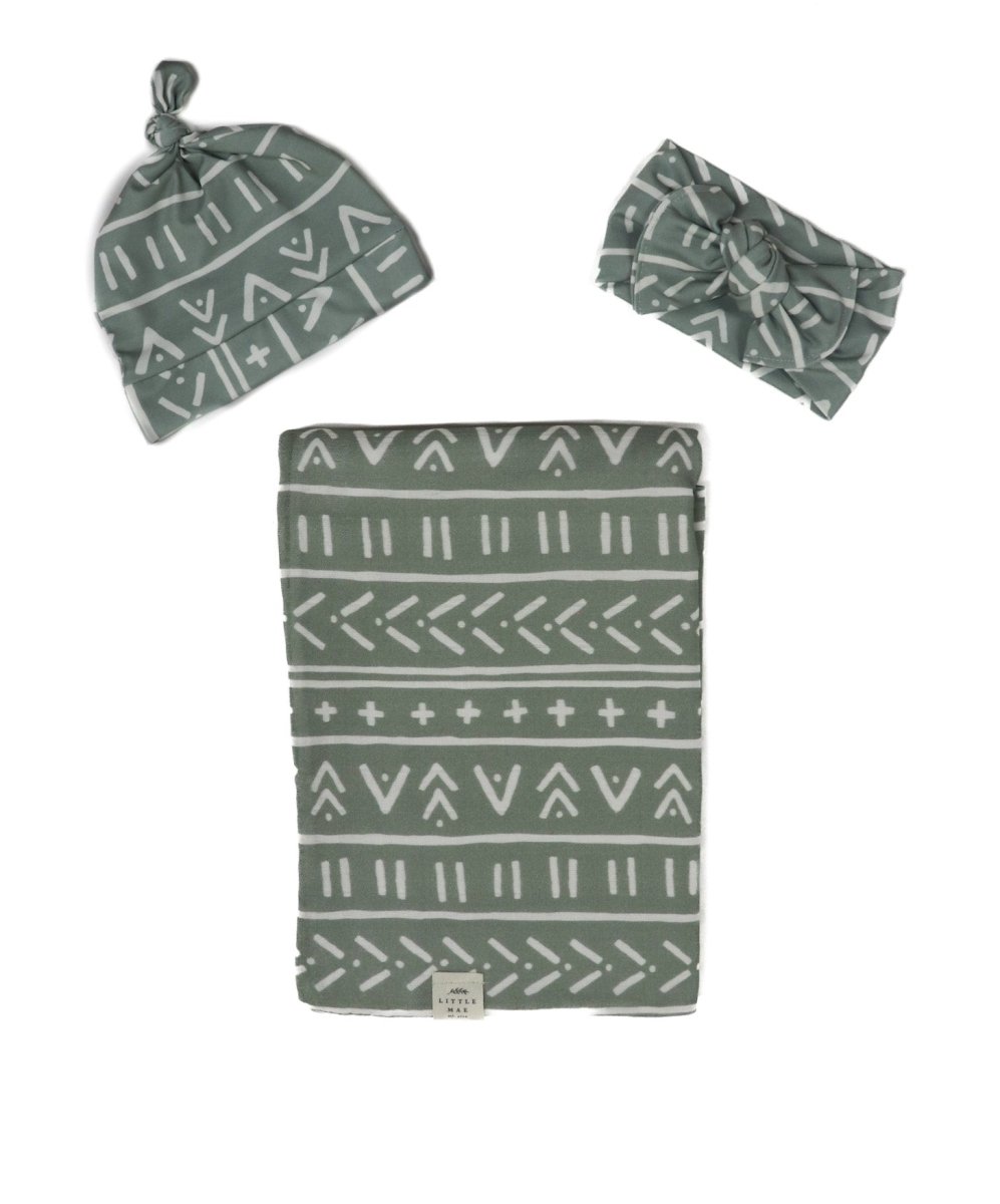 Succulent Bow Headwrap Jersey Knit Soft Stretch For Girls - Everetts Place Boutique - 