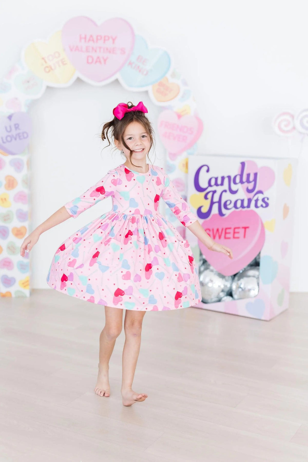 Mila & Rose ® Sucker for You 3/4 Sleeve Pocket Twirl Dress - 