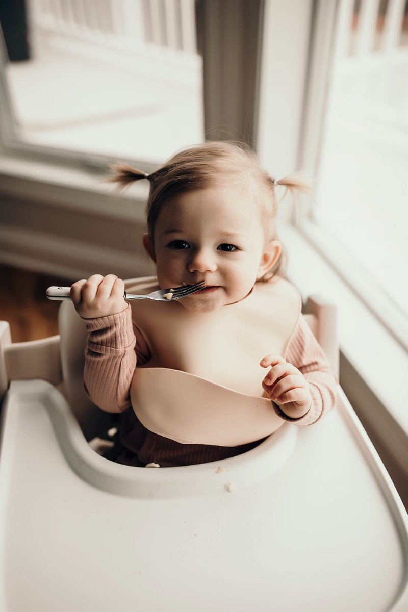 Three Little Tots Sugar Cookie Silicone Bib with Crumb Catcher - 