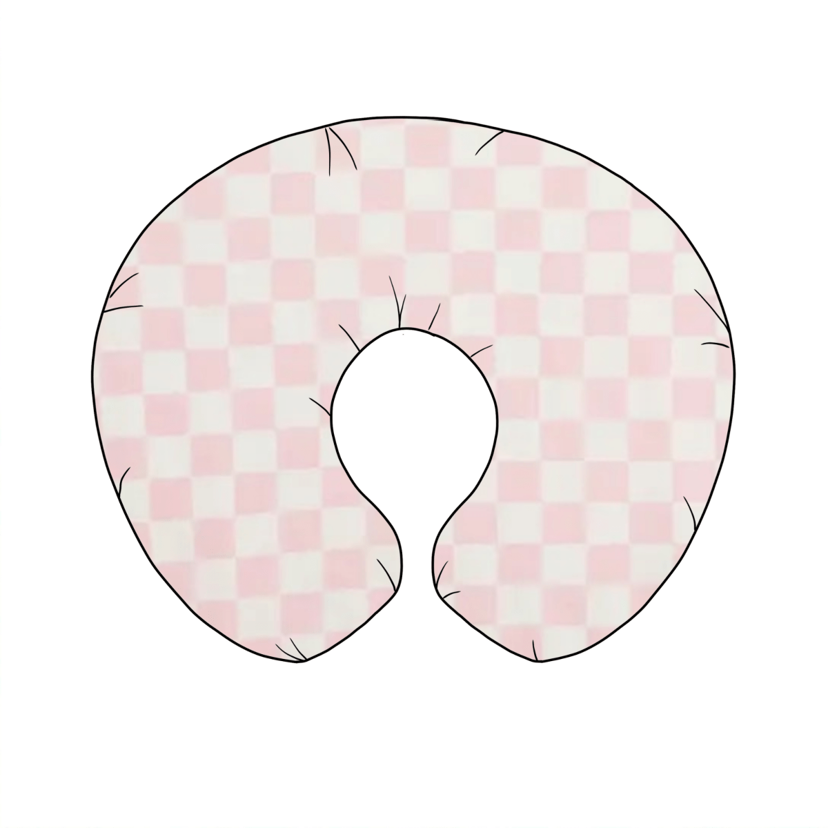 Sugar Pink And White Checkered Nursing Pillow Cover - Everetts Place Boutique - 