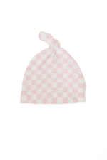 Little Mae & Co Sugar Pink Checkered Knotted Hat - 