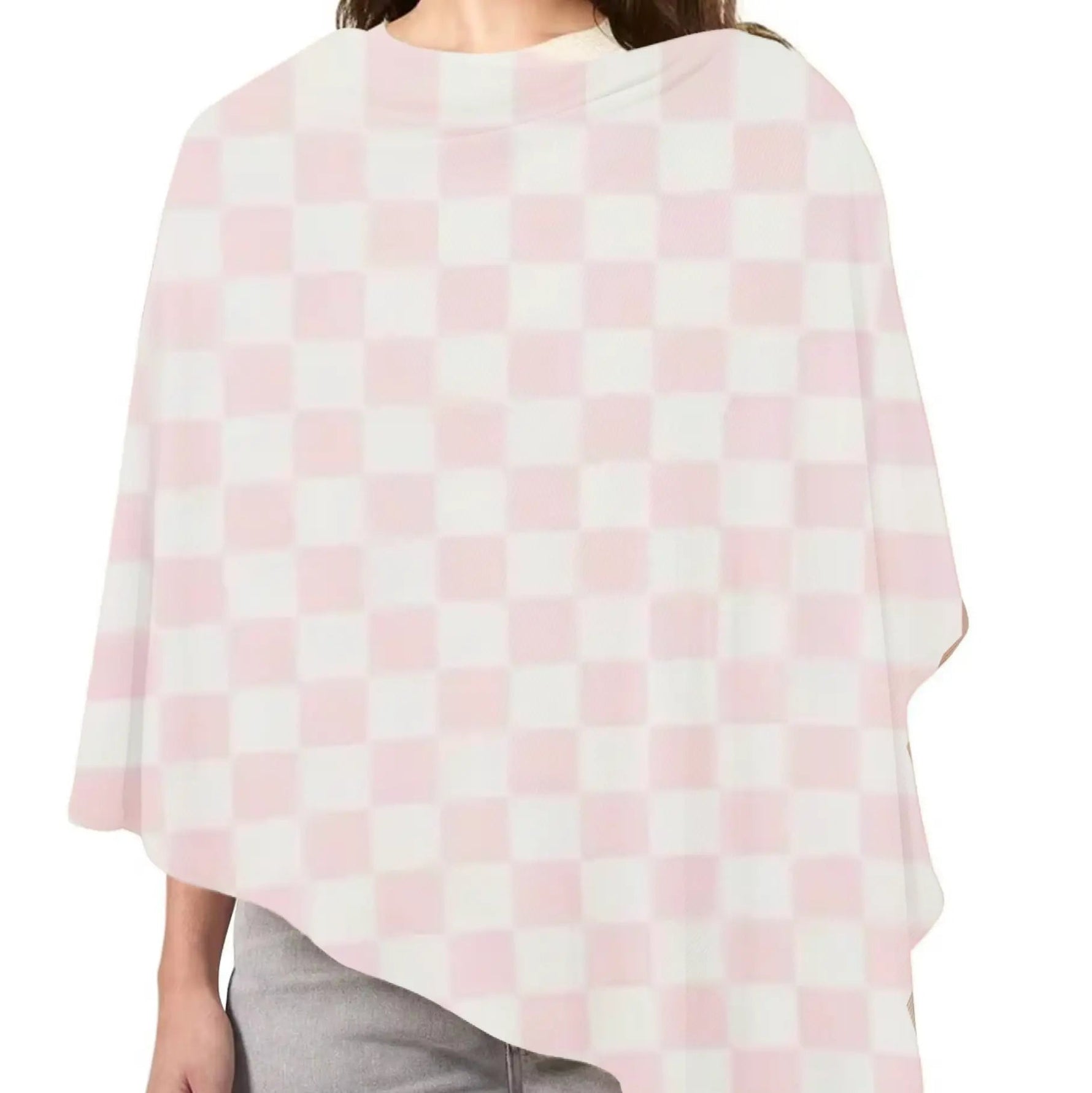 Little Mae & Co Sugar Pink & White Checkered Carseat Cover - 