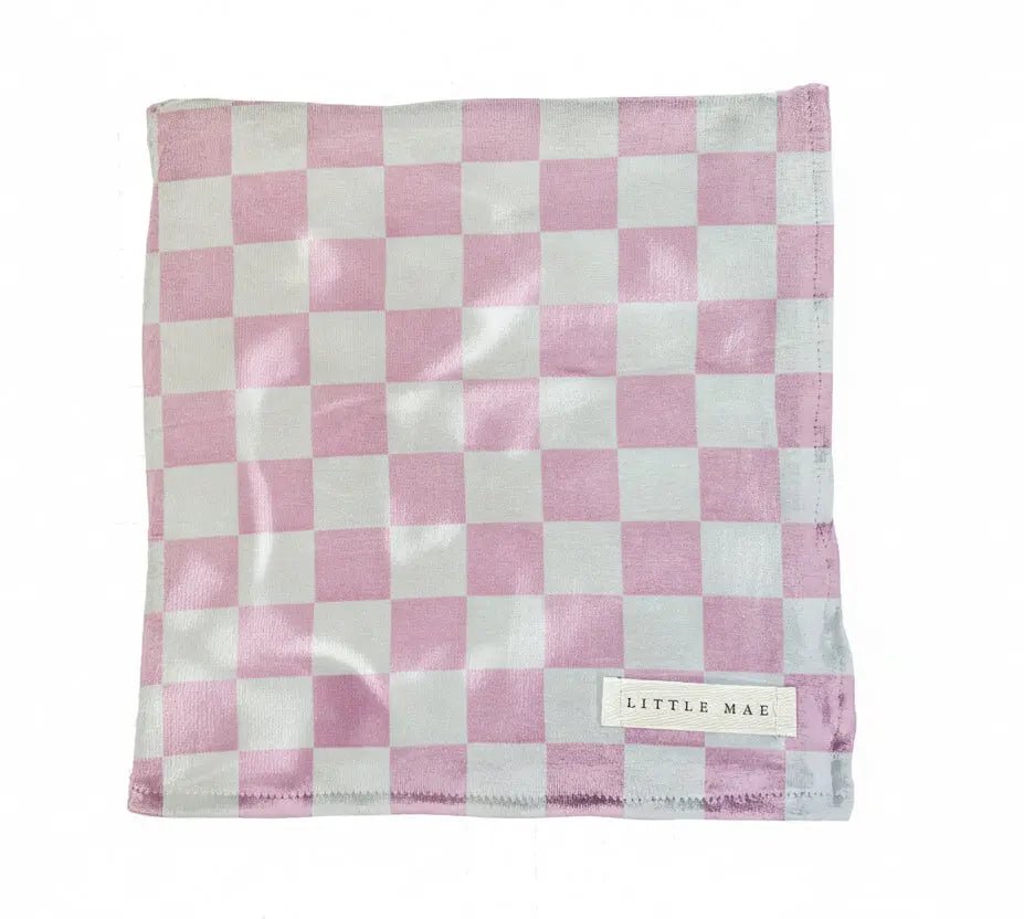 Little Mae & Co Sugar Pink & White Checkered Stretch Swaddle - 