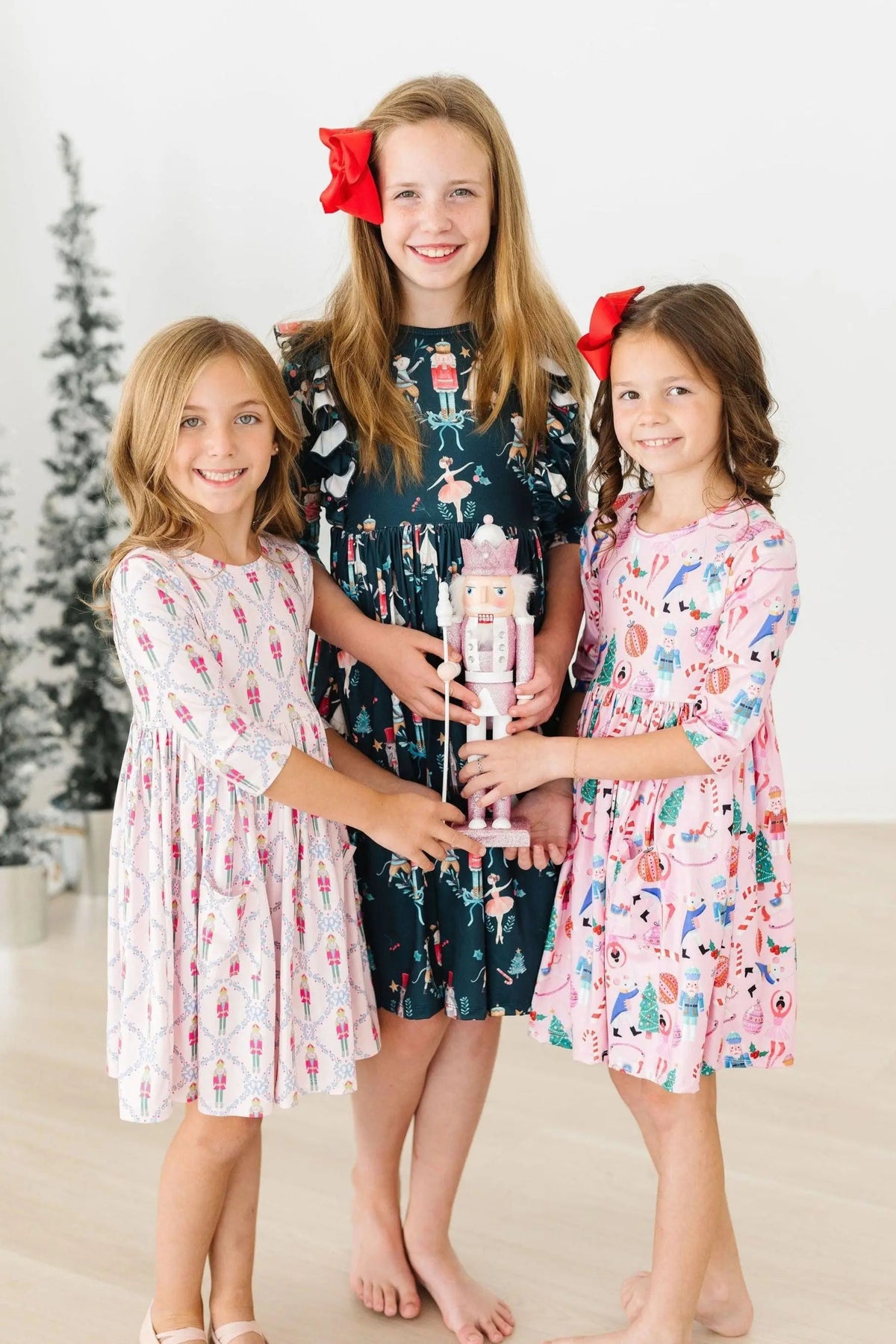 Mila & Rose ® Sugarplum Fairy Three Quarter Sleeve Pocket Twirl Dress for Girls - 