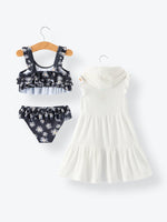 Rylee Faith Designs Summer Black Floral Girl Two Piece Swimsuit and Cover - up SetEveretts Place